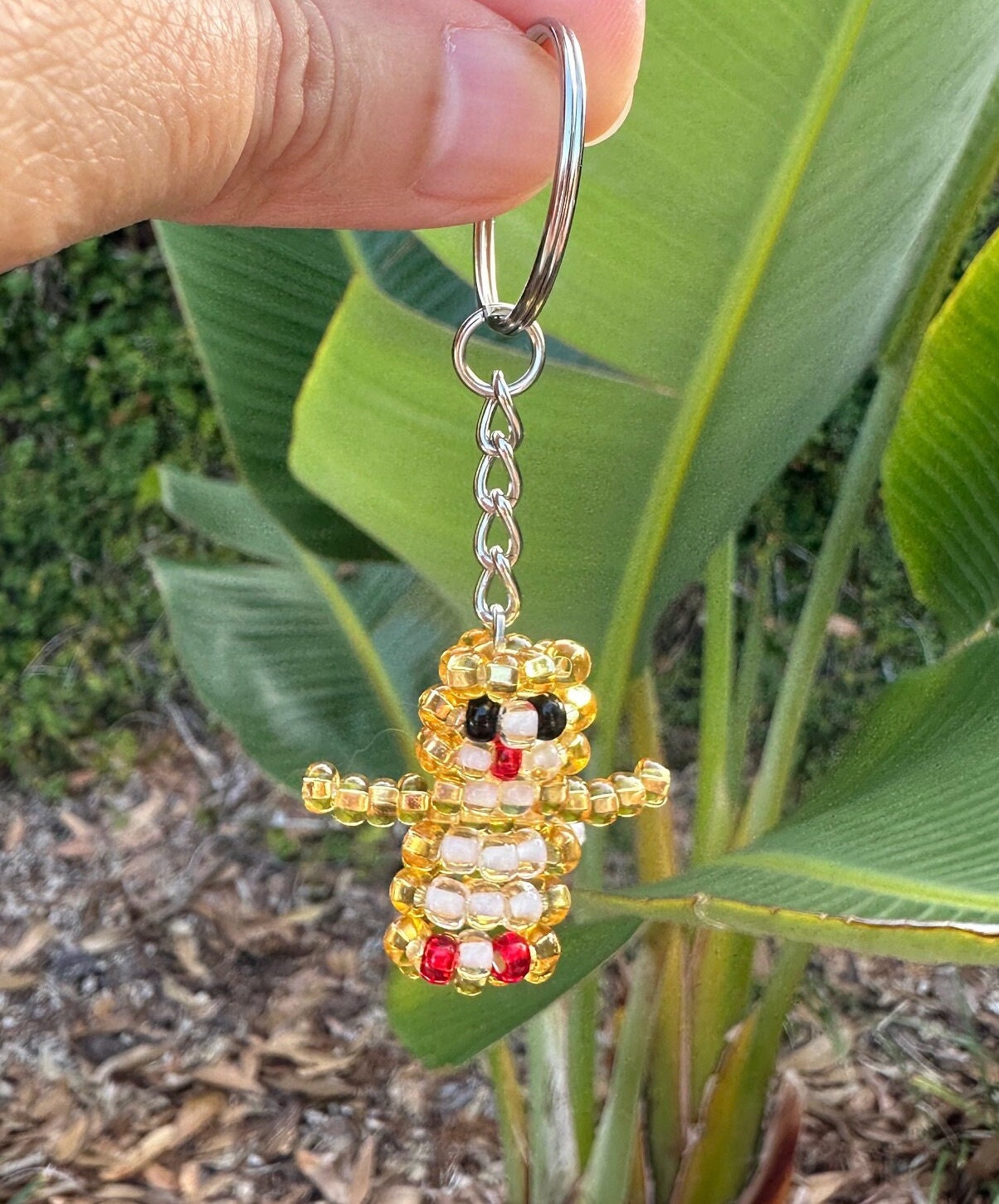 Beaded Golden Monkey Keychain