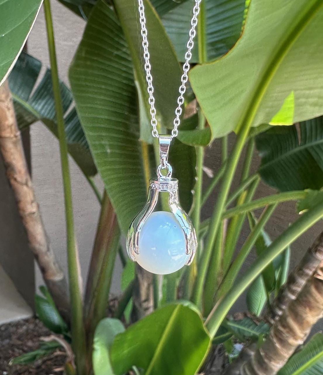 Opalite Hands Pendant Necklace