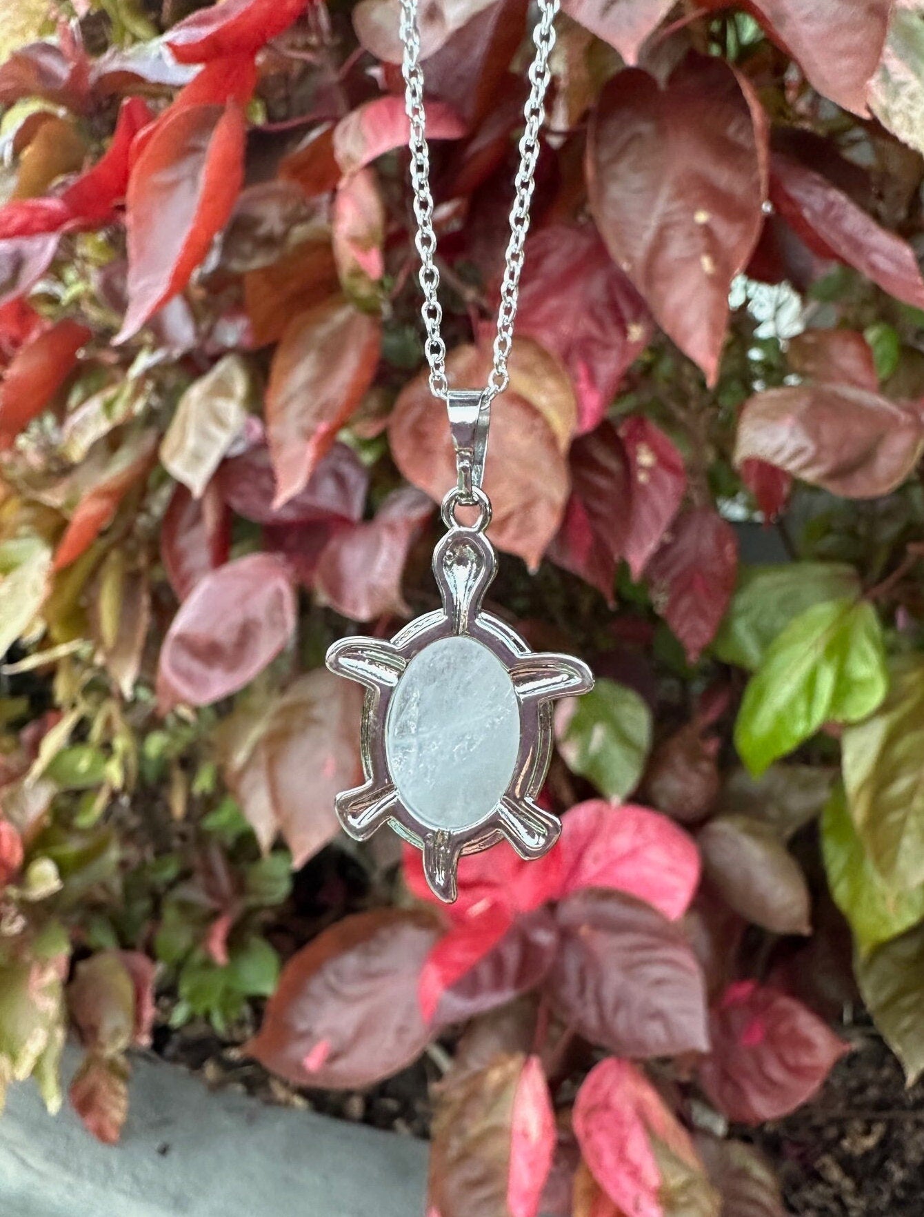 Clear Quartz Turtle Pendant Necklace