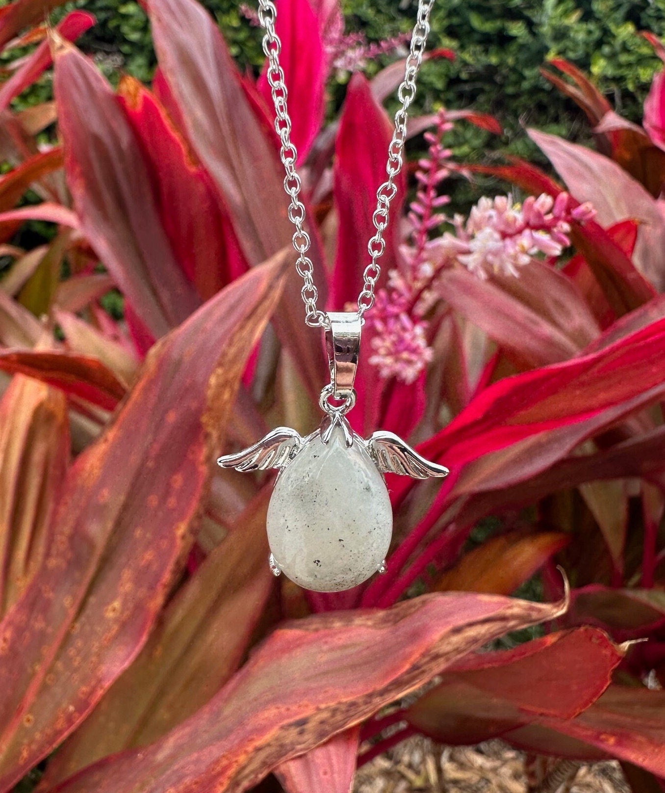 Labradorite Angelic Egg Pendant Necklace