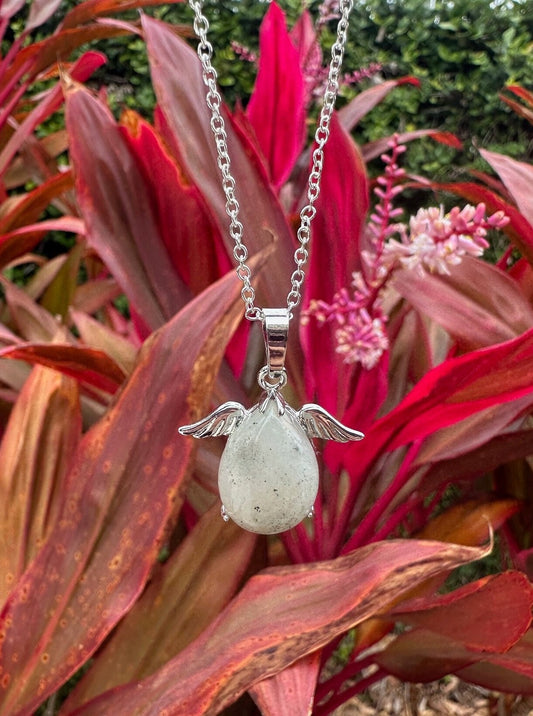 Labradorite Angelic Egg Pendant Necklace