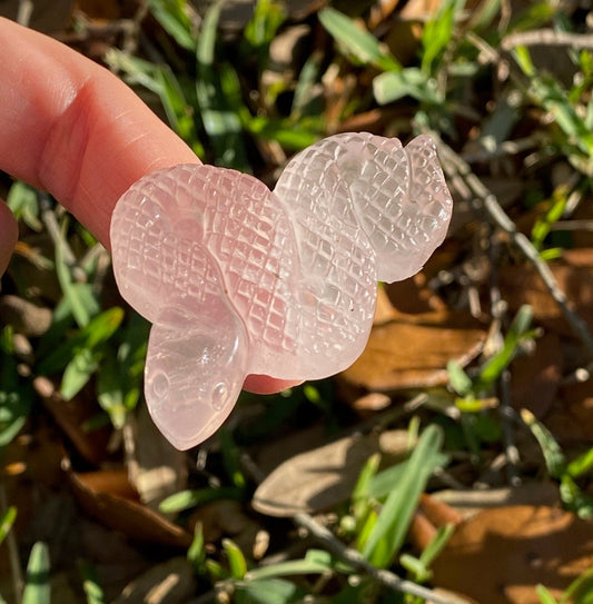 Rose Quartz Snake Figurine
