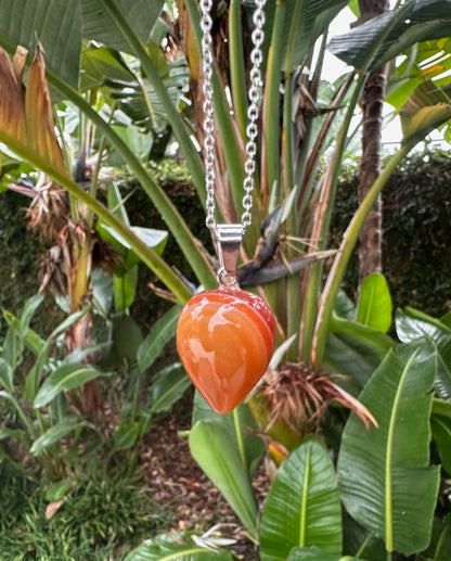 Red Agate Acorn Pendant Necklace