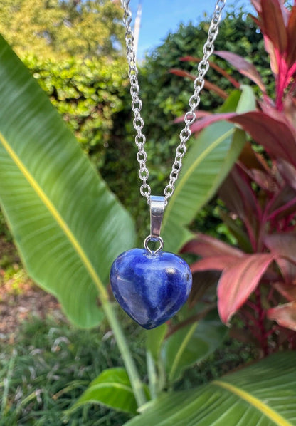 Sodalite Heart Pendant Necklace