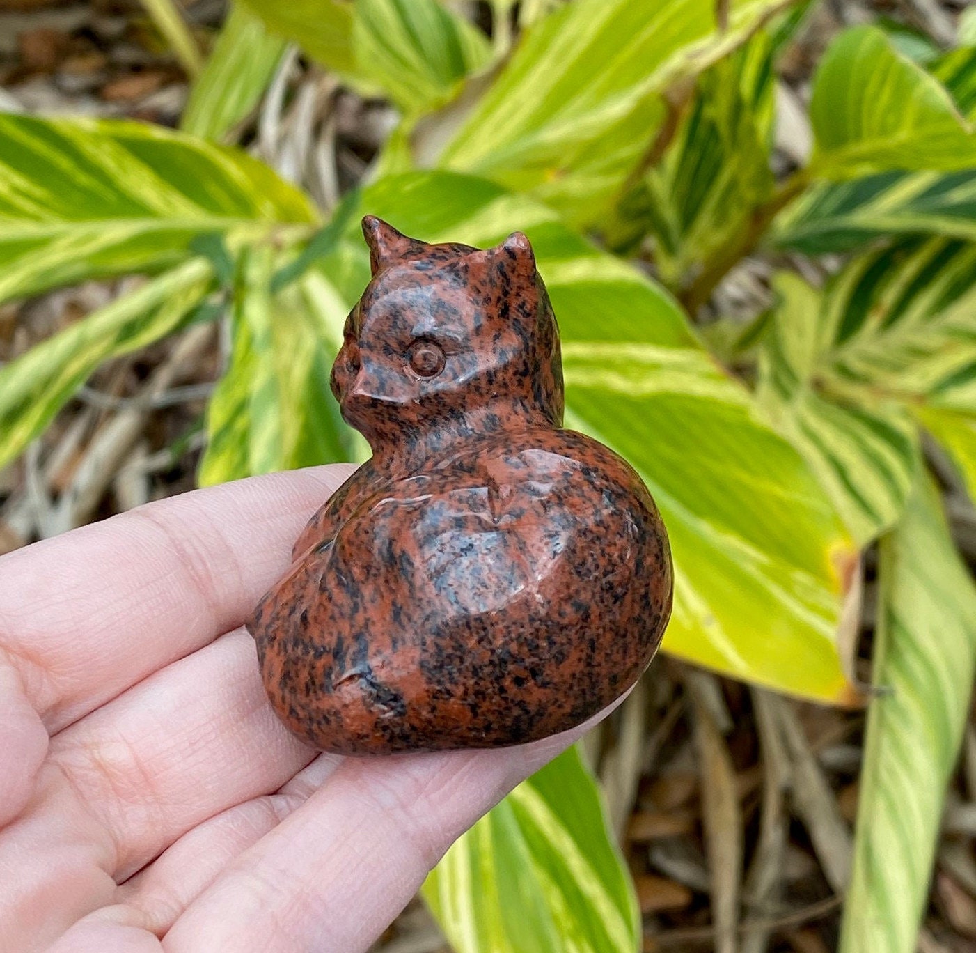 Mahogany Obsidian Cat Figurine