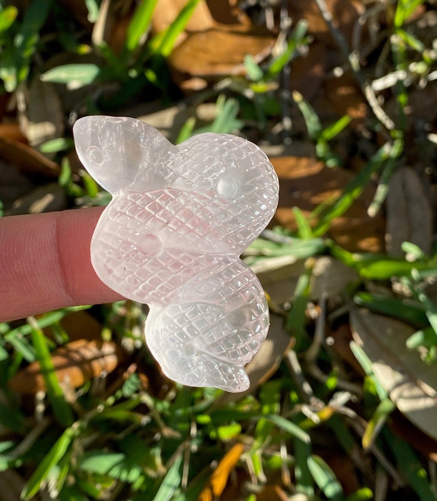 Rose Quartz Snake Figurine
