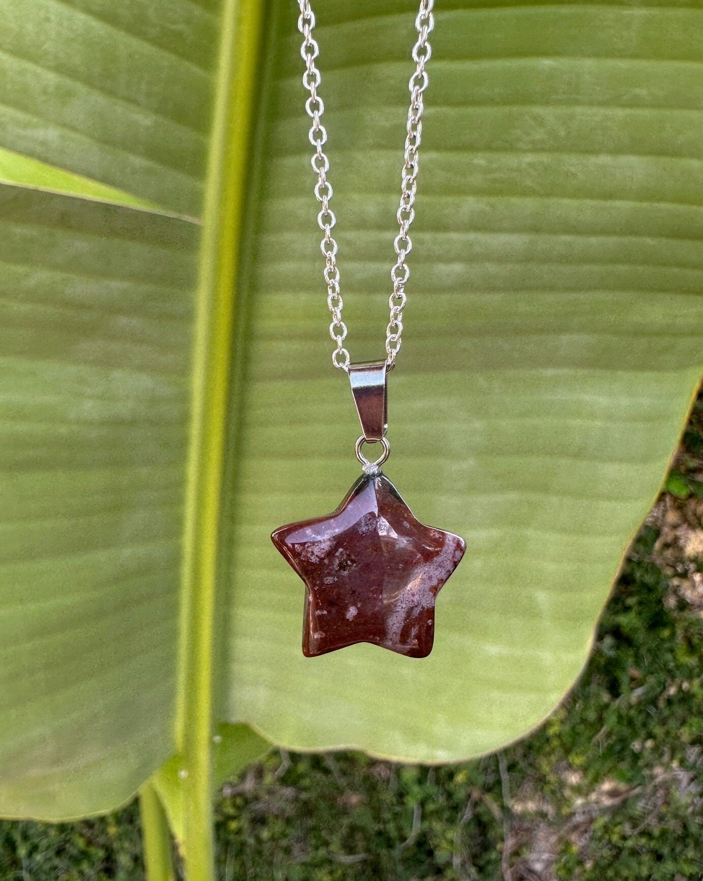 Indian Agate Star Pendant Necklace