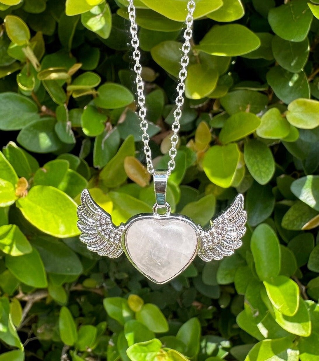Clear Quartz Wings Pendant Necklace