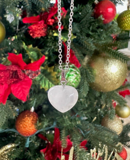 Clear Quartz Heart Pendant Necklace