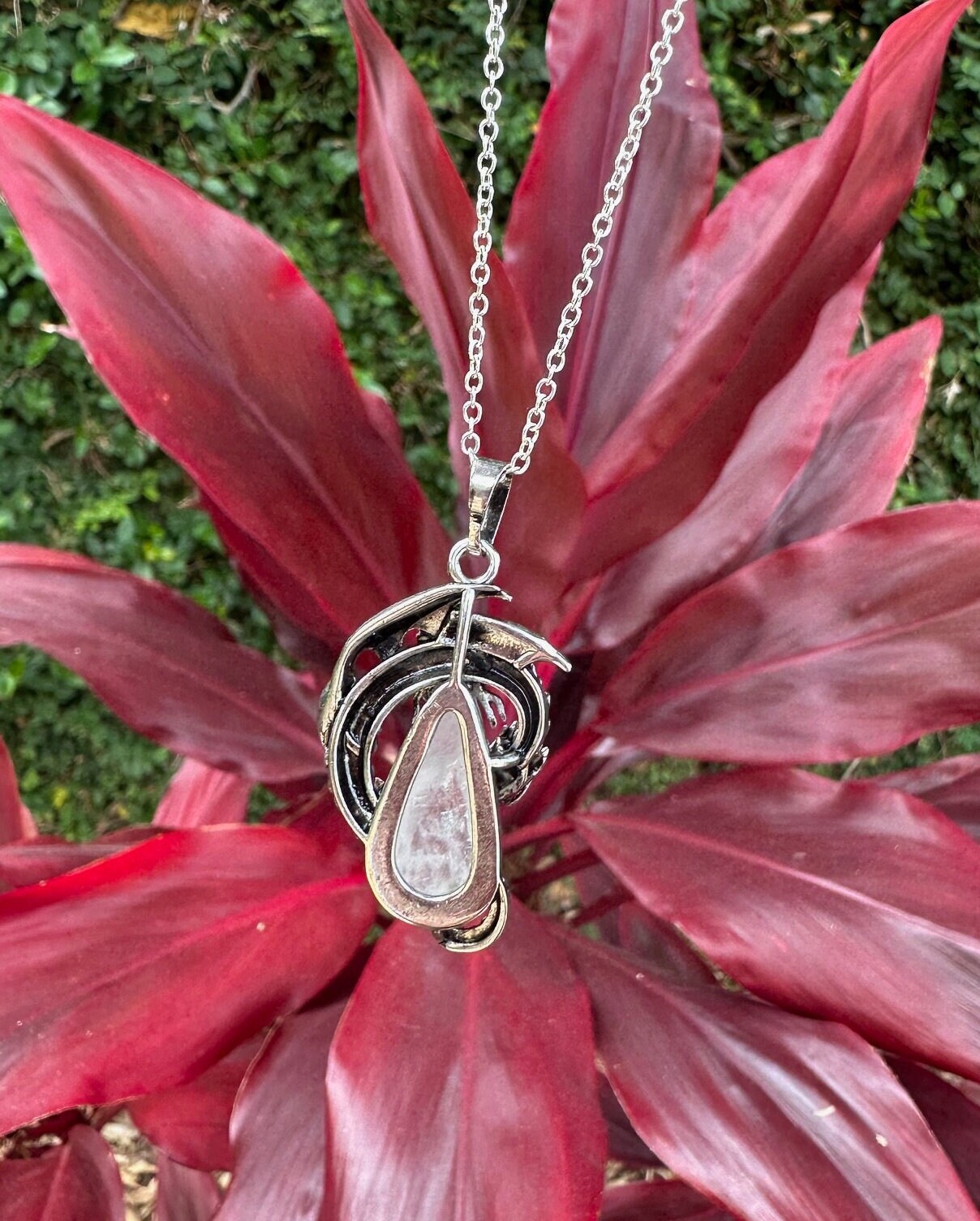 Clear Quartz Dragon Crawling Necklace