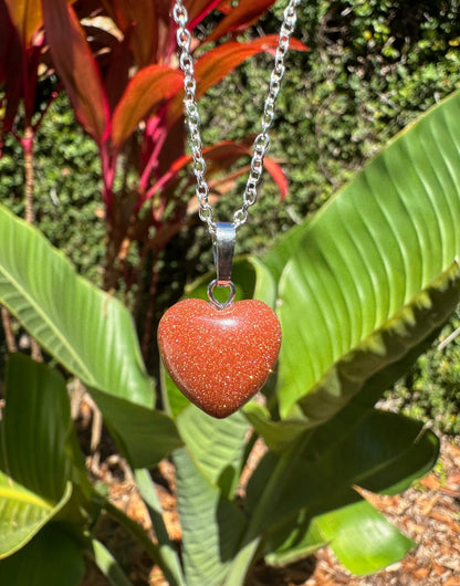 Goldstone Heart Pendant Necklace