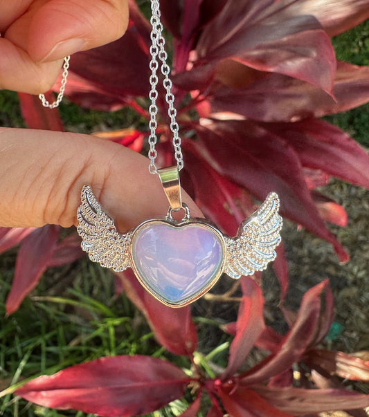 Opalite Wings Pendant Necklace