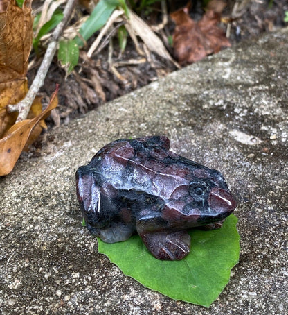 Garnet Frog Figurine