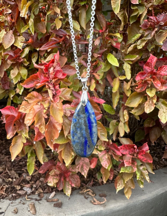 Lapis Lazuli Teardrop Pendant Necklace