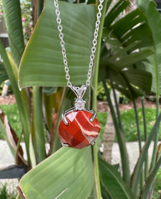 Rainbow Jasper Prism Pendant Necklace