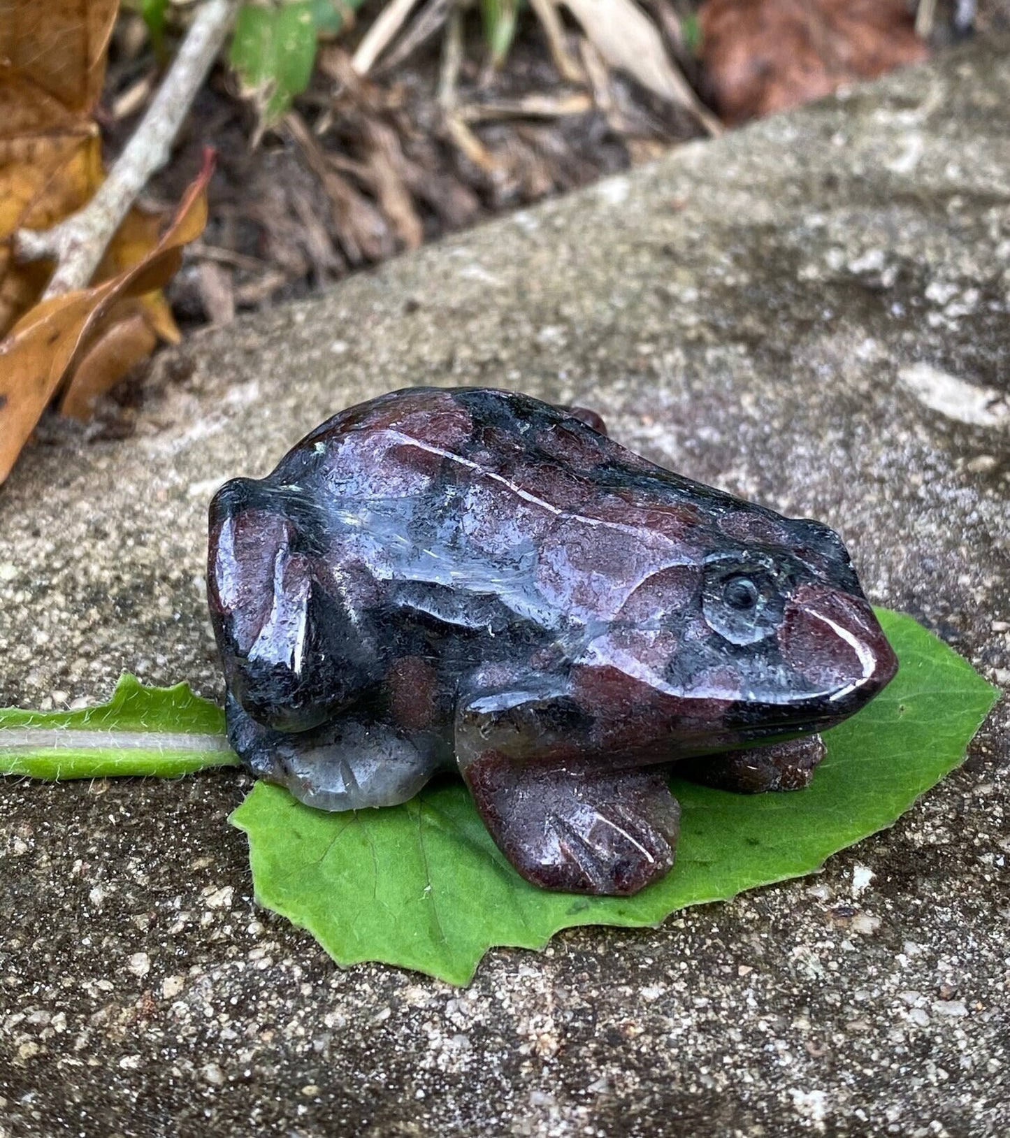 Garnet Frog Figurine