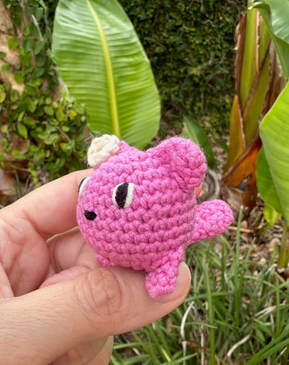Crochet Pink Kitten Figurine
