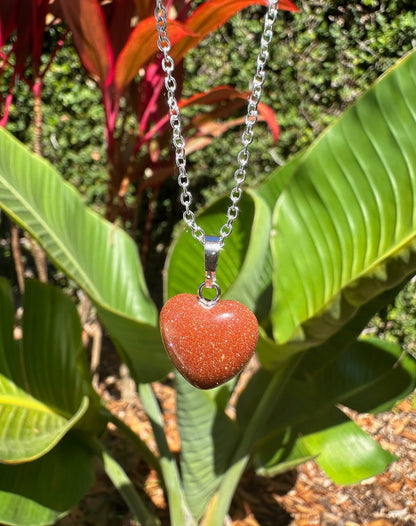 Goldstone Heart Pendant Necklace