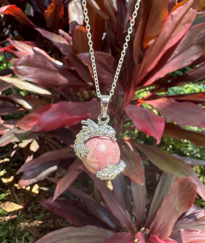 Rhodonite Dragon Ball Necklace