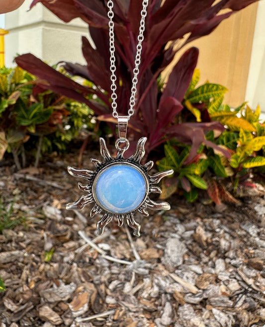 Opalite Sun Pendant Necklace