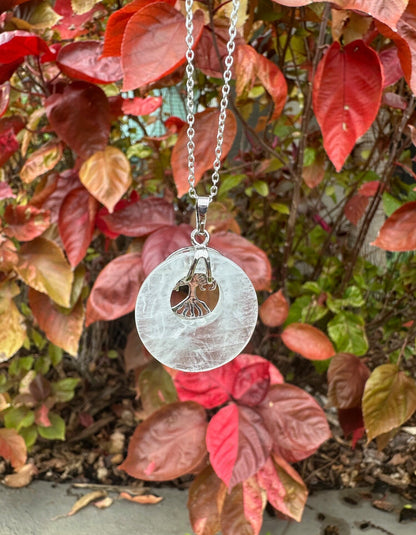 Clear Quartz Tree of Life Pendant Necklace