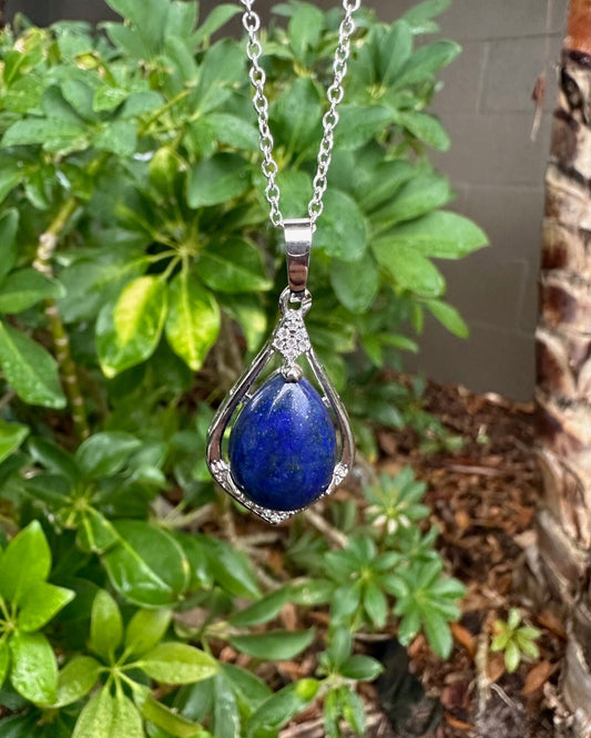 Lapis Lazuli  Rhombus Pendant Necklace