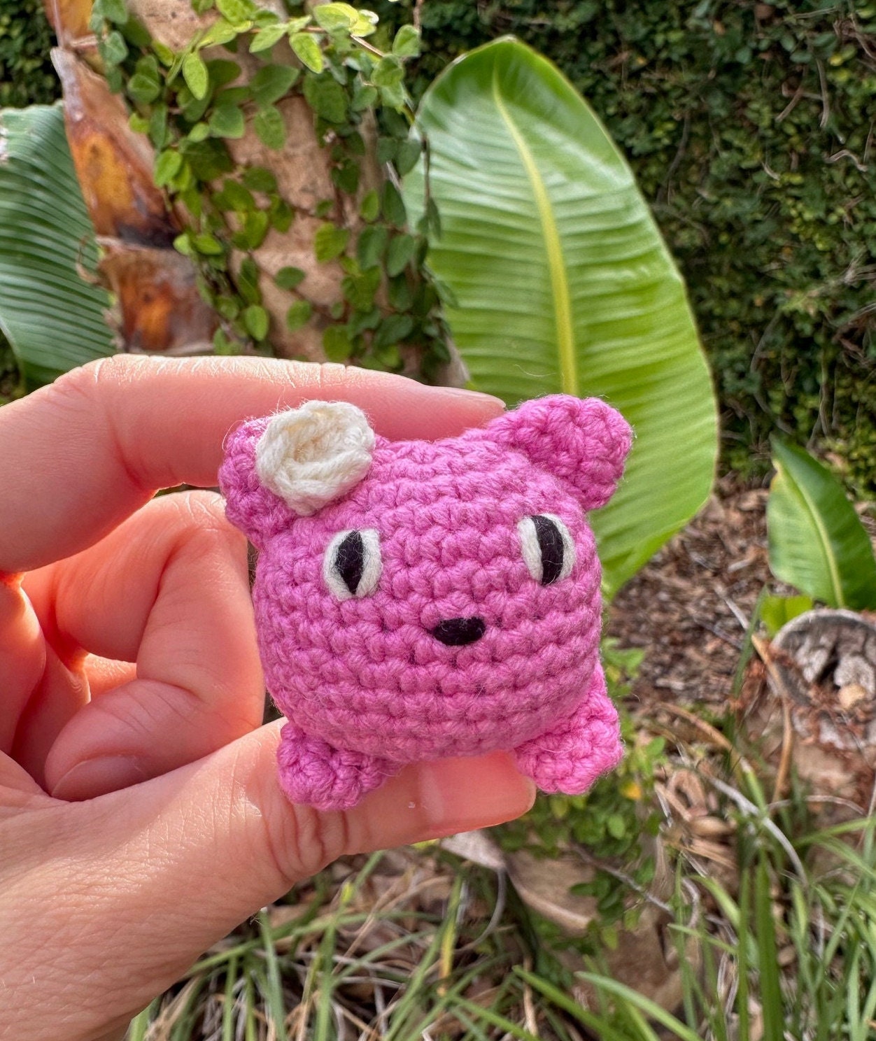 Crochet Pink Kitten Figurine