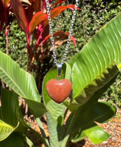 Goldstone Heart Pendant Necklace