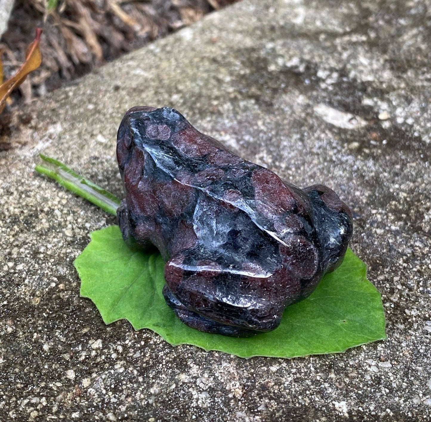 Garnet Frog Figurine