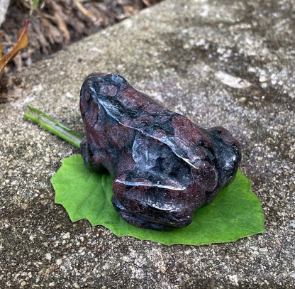Garnet Frog Figurine