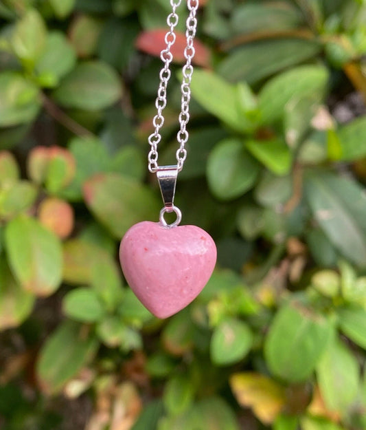 Rhodonite Heart Pendant Necklace