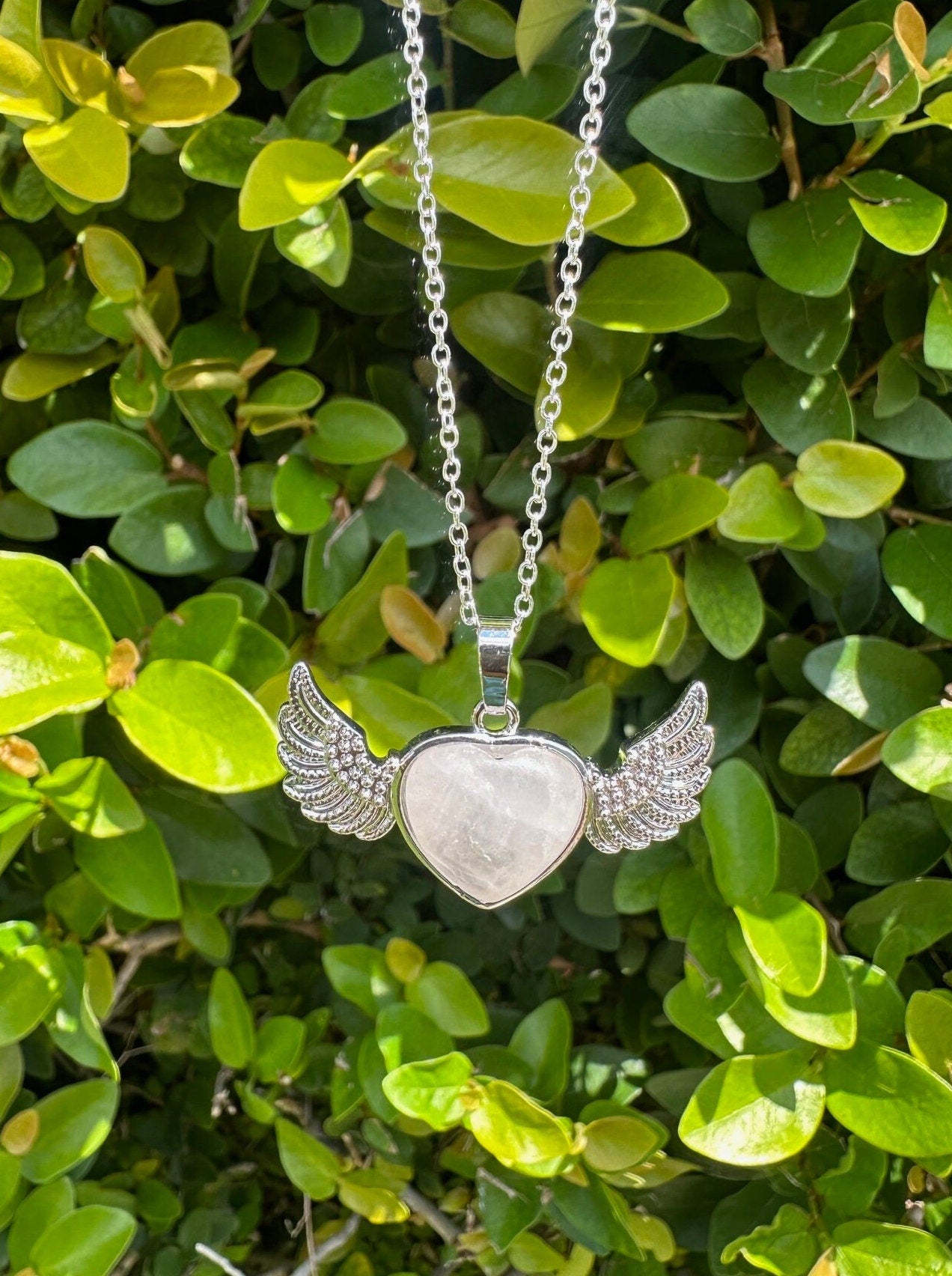 Clear Quartz Wings Pendant Necklace