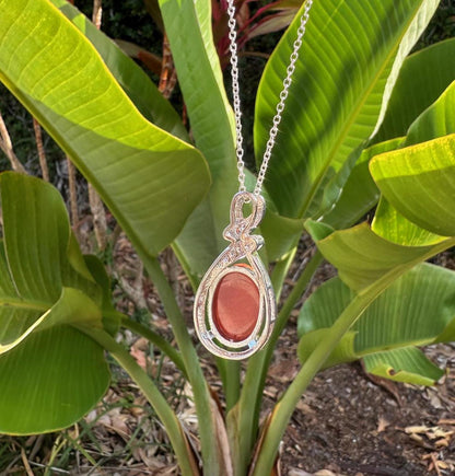Red Jasper Swirl Pendant Necklace