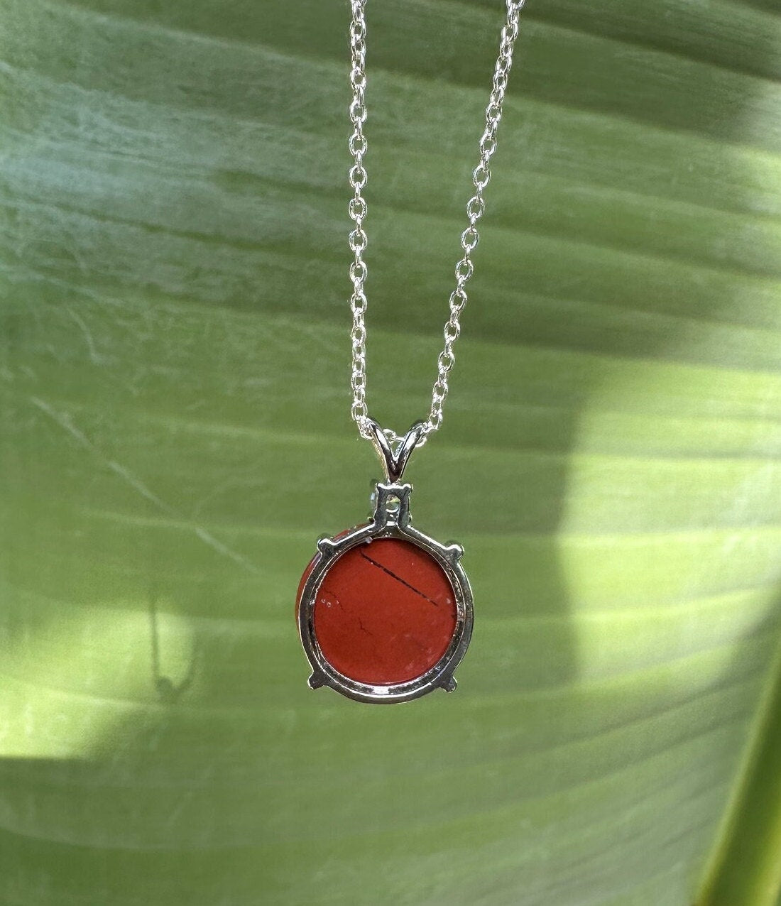 Red Jasper Prism Pendant Necklace