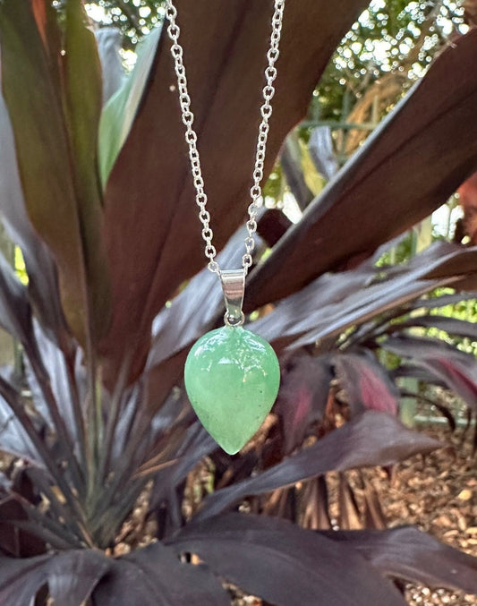 Green Aventurine Acorn Pendant Necklace