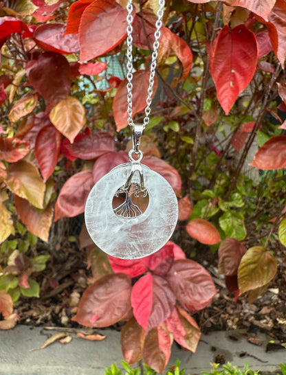 Clear Quartz Tree of Life Pendant Necklace