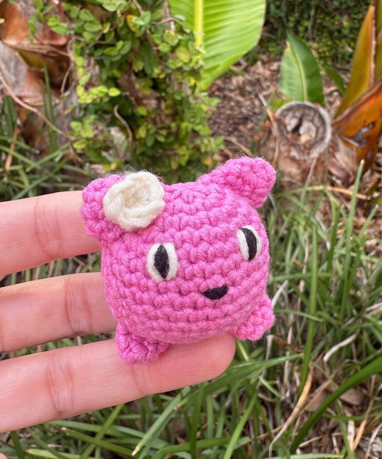 Crochet Pink Kitten Figurine