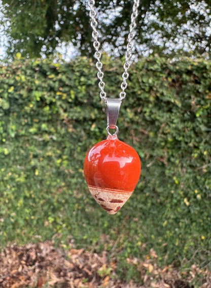 Rainbow Jasper Acorn Pendant Necklace