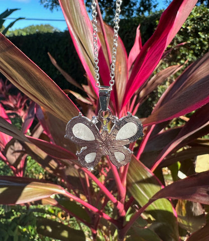 Rock Quartz Butterfly Pendant Necklace