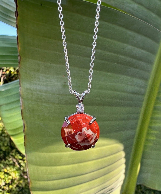 Rainbow Jasper Prism Pendant Necklace