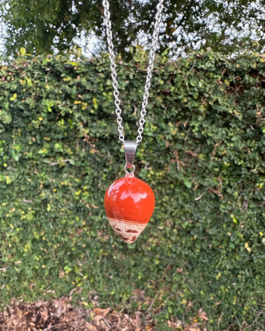 Rainbow Jasper Acorn Pendant Necklace