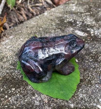Garnet Frog Figurine