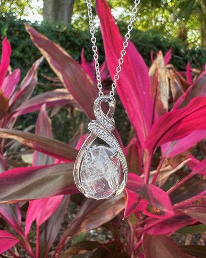 Clear Quartz Swirl Necklace