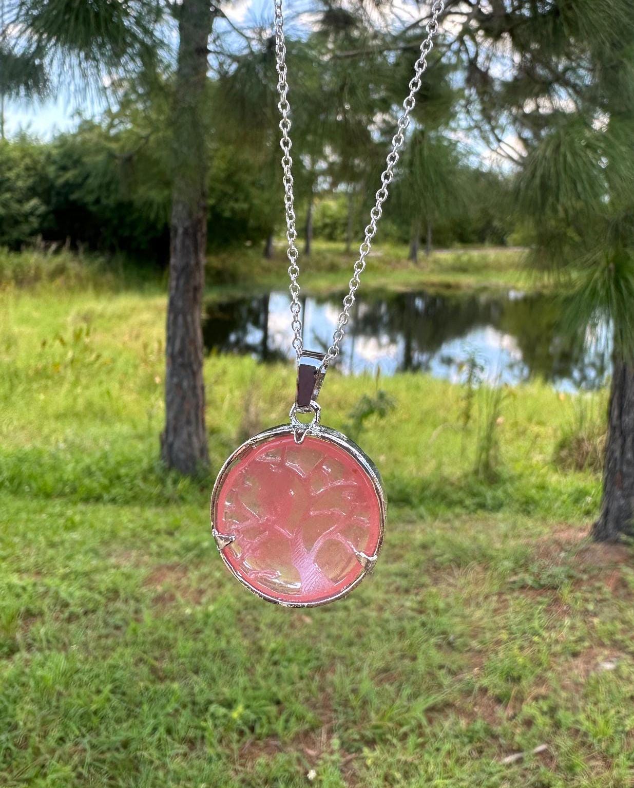 Cherry Quartz Owl Necklace