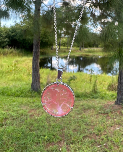 Cherry Quartz Owl Necklace