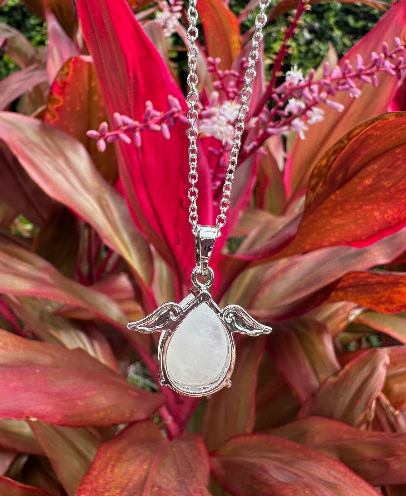 Clear Quartz Angelic Egg Pendant Necklace