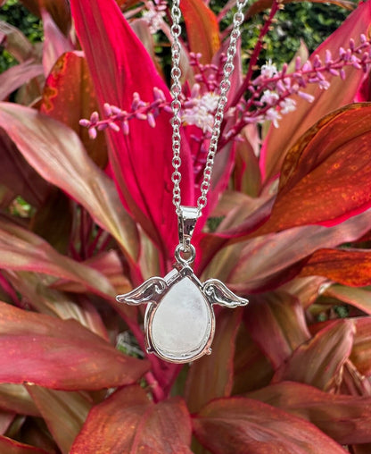 Clear Quartz Angelic Egg Pendant Necklace