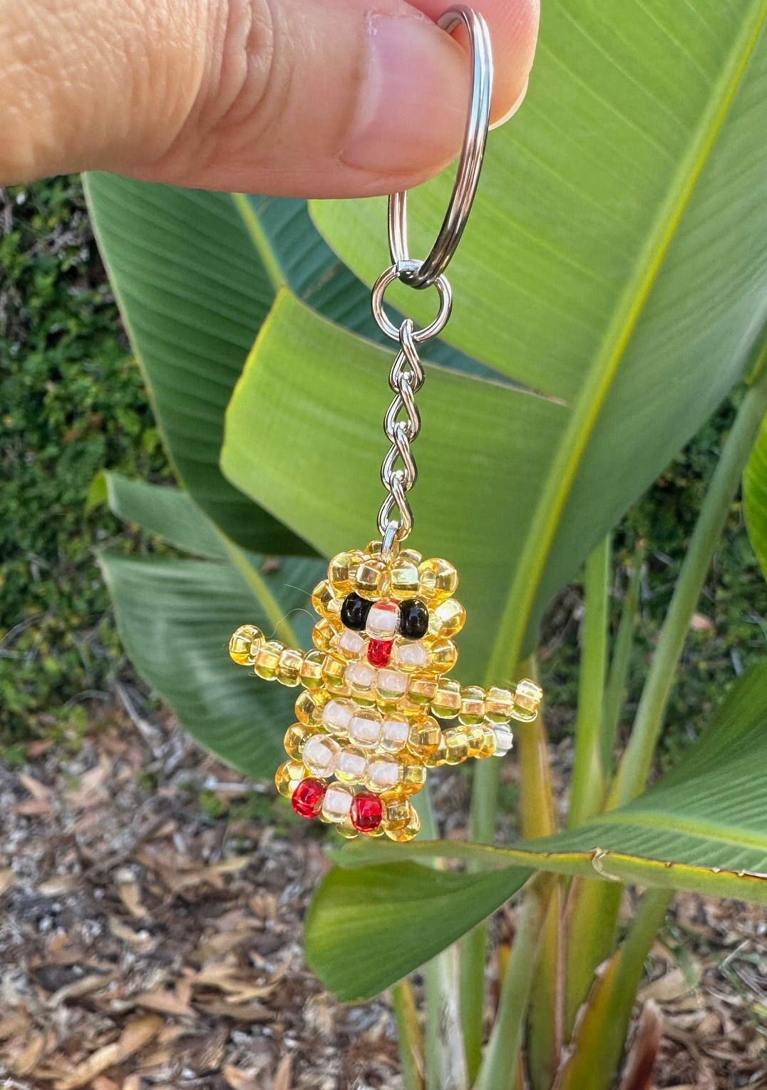 Beaded Golden Monkey Keychain