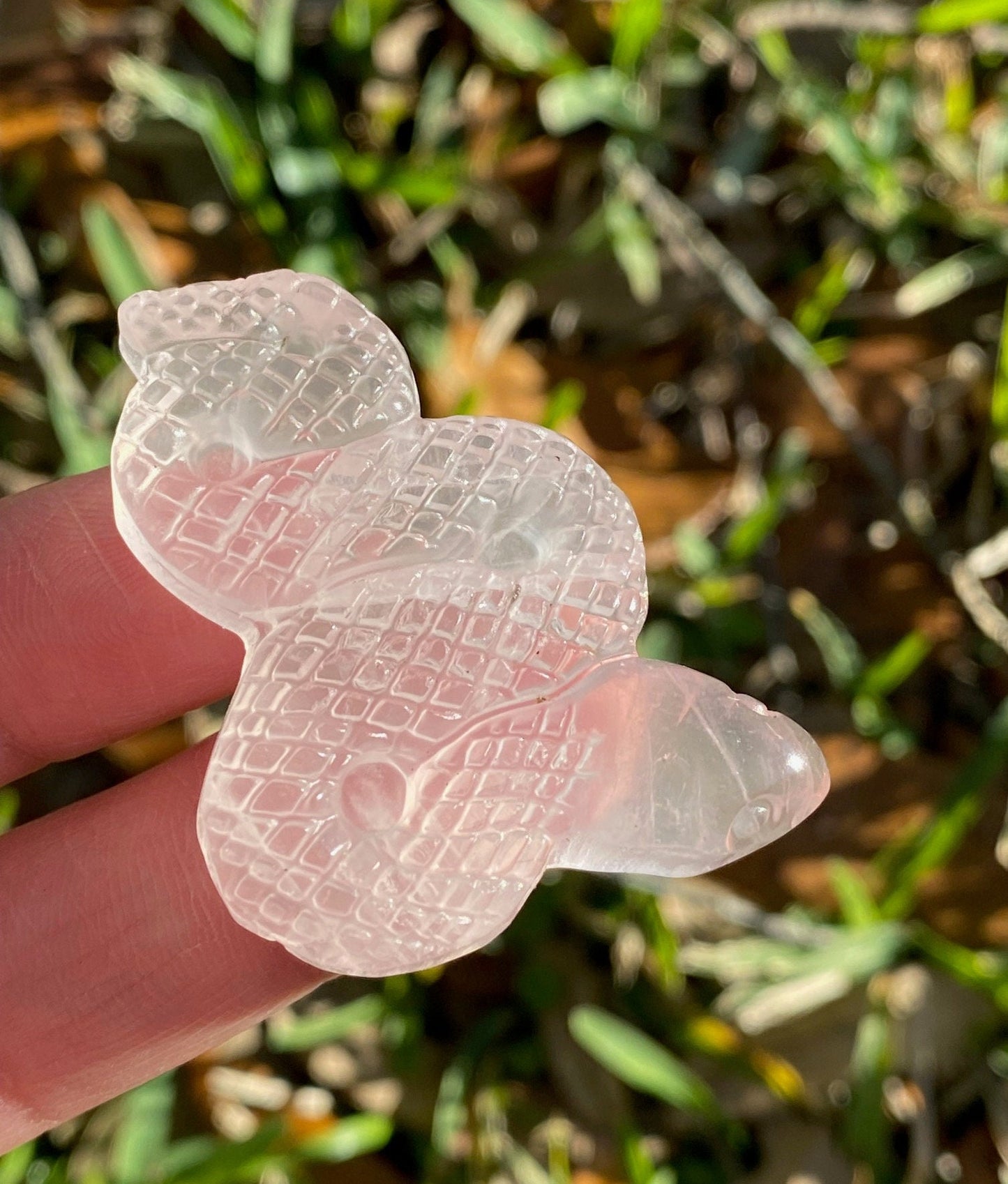 Rose Quartz Snake Figurine