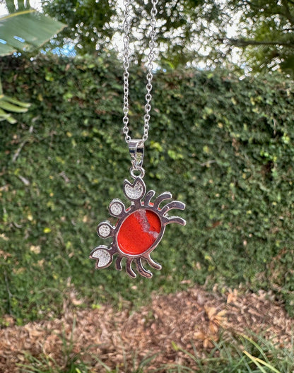 Red Jasper Crab Pendant Necklace